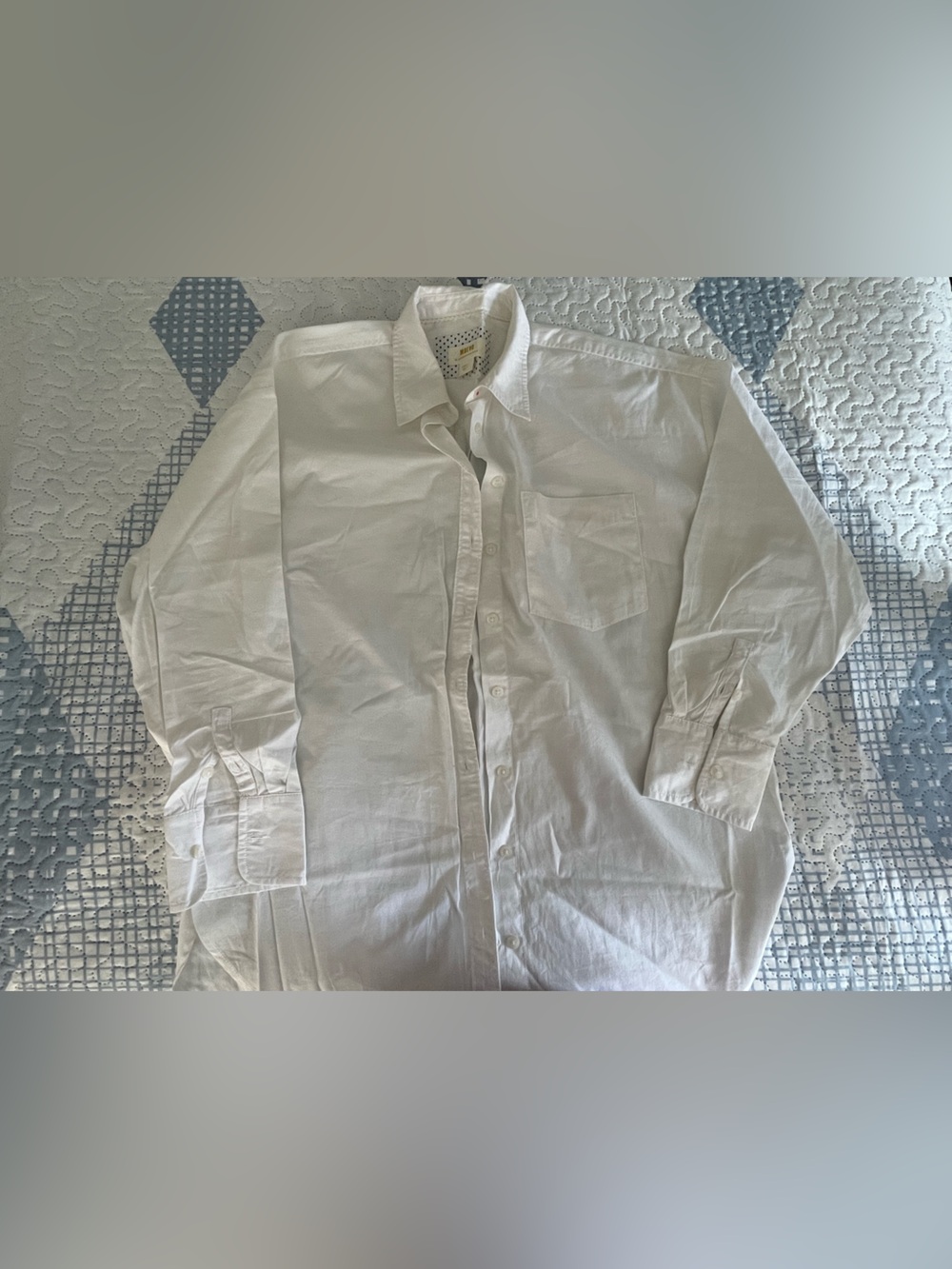 Anthropologie Cream Button-Up Cotton Blouse
